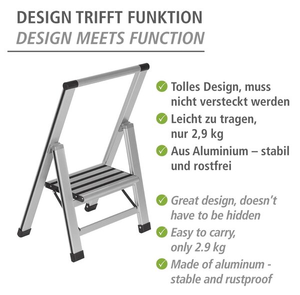 Kovové schodíky 74 cm Alu-Design – Wenko