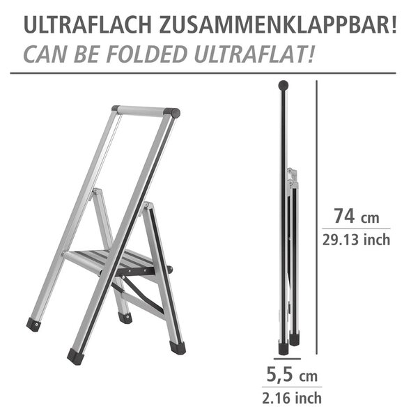 Kovové schodíky 74 cm Alu-Design – Wenko