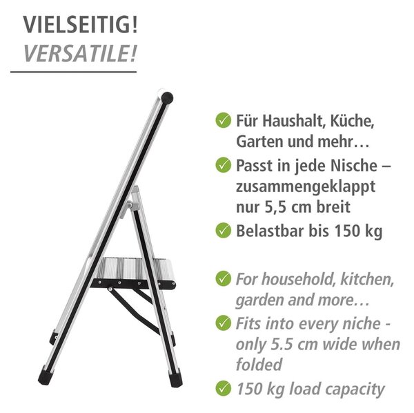 Kovové schodíky 74 cm Alu-Design – Wenko