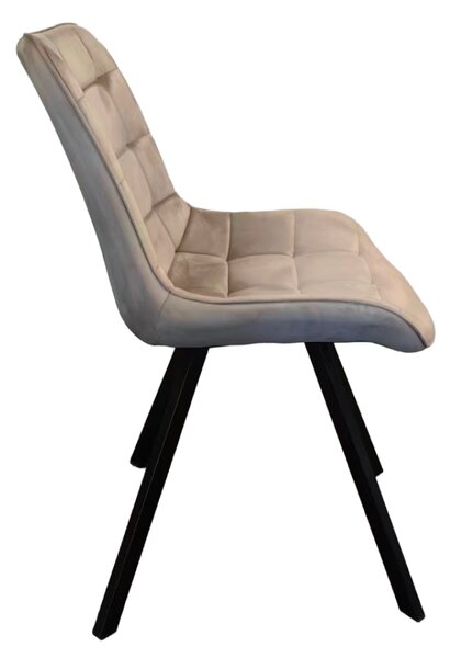 KONDELA Jedálenská stolička, sivohnedá Taupe Velvet látka/čierna, SAMIRA