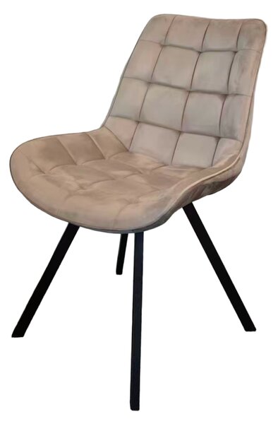 KONDELA Jedálenská stolička, sivohnedá Taupe Velvet látka/čierna, SAMIRA