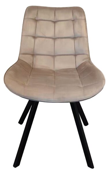KONDELA Jedálenská stolička, sivohnedá Taupe Velvet látka/čierna, SAMIRA