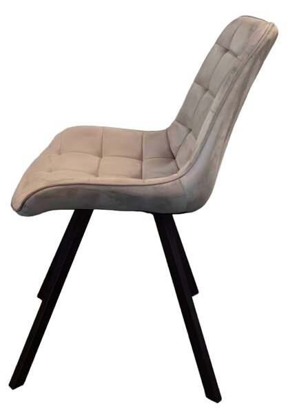 KONDELA Jedálenská stolička, sivohnedá Taupe Velvet látka/čierna, SAMIRA