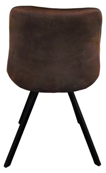 KONDELA Jedálenská stolička, tmavohnedá Velvet látka/čierna, SAMIRA