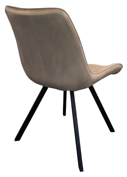KONDELA Jedálenská stolička, sivohnedá Taupe Velvet látka/čierna, SAMIRA
