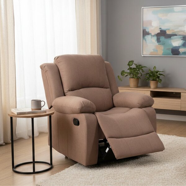 KONDELA Relaxačné polohovacie kreslo, hnedá látka, ASKOY NEW