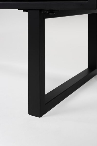 Čierna nízka komoda z borovicového dreva 135x90 cm Linc – White Label