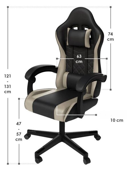 Kancelárska stolička HyperSeat - čierna/béžová