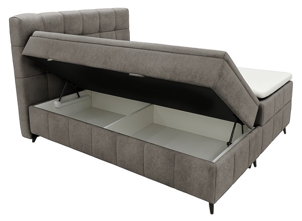 KONDELA Boxspringová posteľ, 180x200, hnedosivá taupe, ALMA