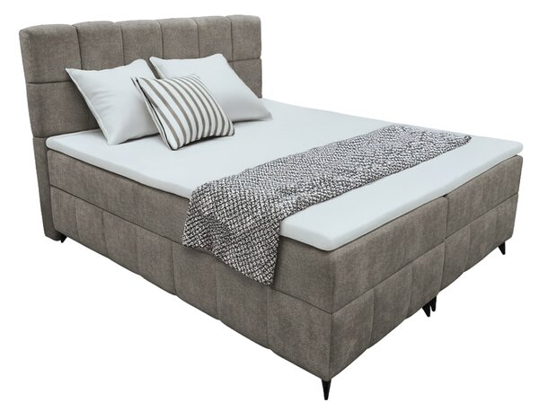 KONDELA Boxspringová posteľ, 180x200, hnedosivá taupe, ALMA