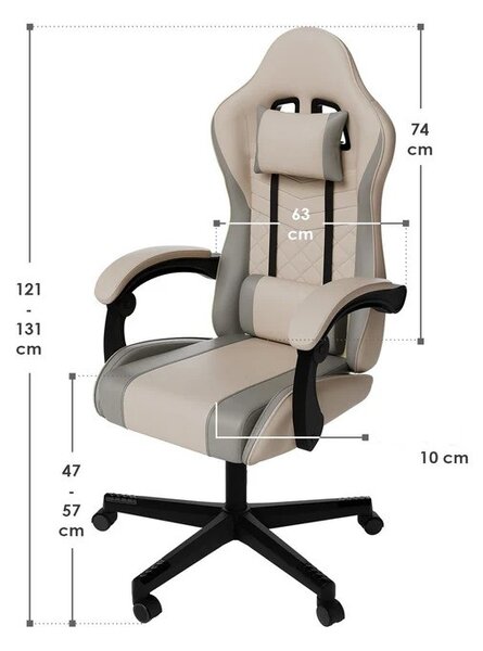 Kancelárska stolička HyperSeat - béžová/sivá
