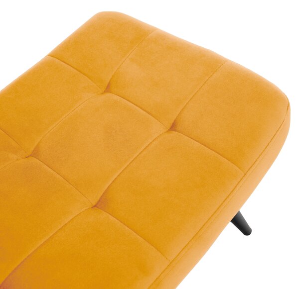 KONDELA Kreslo s podnožou, žltá Velvet látka/čierna, HABEN