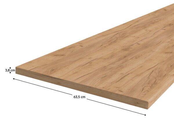 KONDELA Pracovná doska, K003, hrúbka 3,8 cm, dub craft zlatý