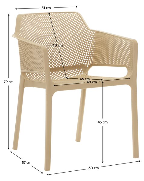 KONDELA Stohovateľné kreslo, sivohnedá Taupe, LAVTON