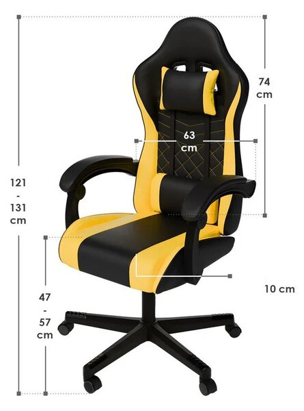 Kancelárska stolička HyperSeat - čierna/žltá