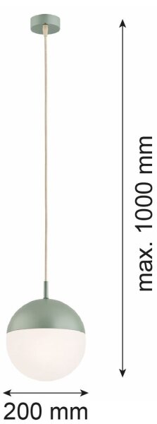Argon 8999 - Vonkajší luster na lane LIV 1xE27/15W/230V IP44 zelený