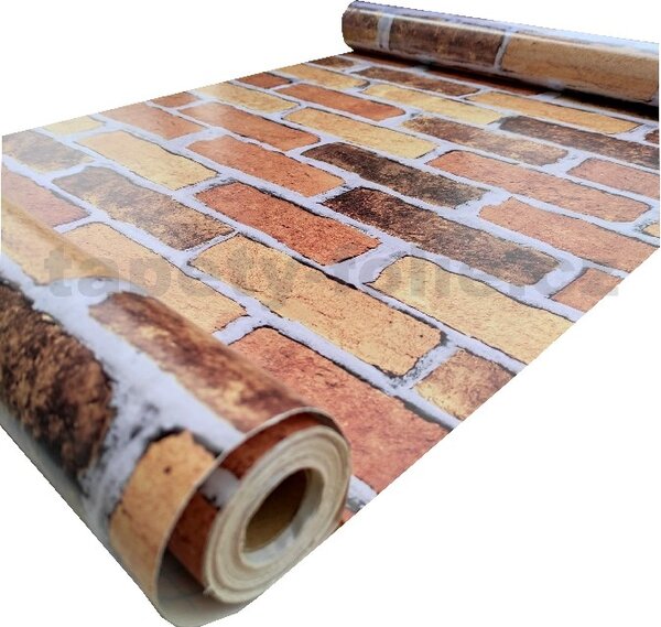 Samolepiace tapety tehla klasik hnedo-červená 45 cm x 10 m IMPOL TRADE T30 Samolepiace tapety