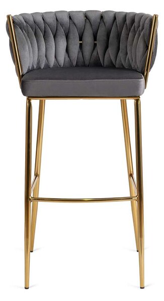 Barová stolička Routa 2 Velvet, sivá