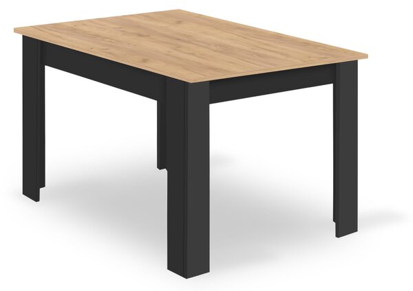 Jedálenská zostava stôl Artisan NP 120x80 - čierne nohy Stolička MANGO - čierny zamat / dubové nohy x 4
