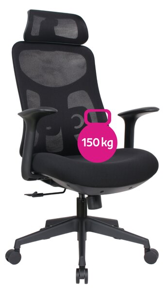 KONDELA Kancelárske kreslo, čierna, nosnosť 150 kg, SULIVAN