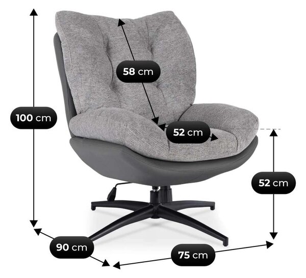 Hojdacie kreslo Sanur 2, sivá