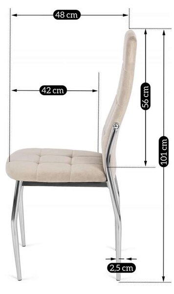 Jedálenská stolička Botak Velvet, béžová