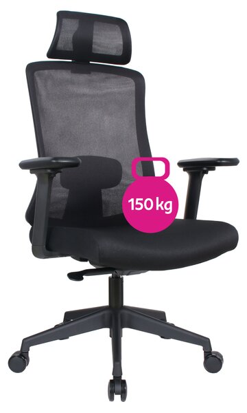 KONDELA Kancelárske kreslo, čierna, nosnosť 150 kg, ROSANO
