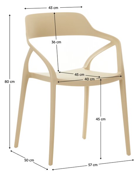 KONDELA Stohovateľná stolička, sivohnedá Taupe, ALFIO