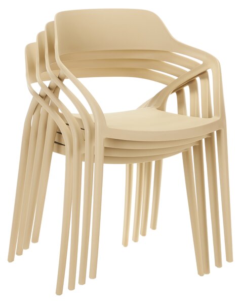 KONDELA Stohovateľná stolička, sivohnedá Taupe, ALFIO