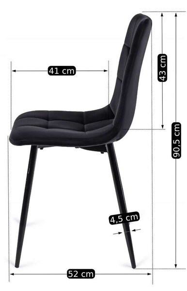 Jedálenská stolička Daron Velvet, čierna