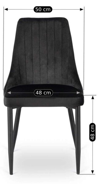 Jedálenská stolička Deko Velvet, čierna
