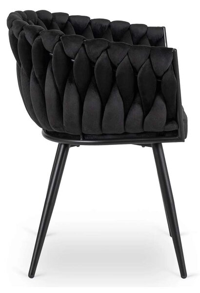 Jedálenská stolička Kumo Velvet, čierna