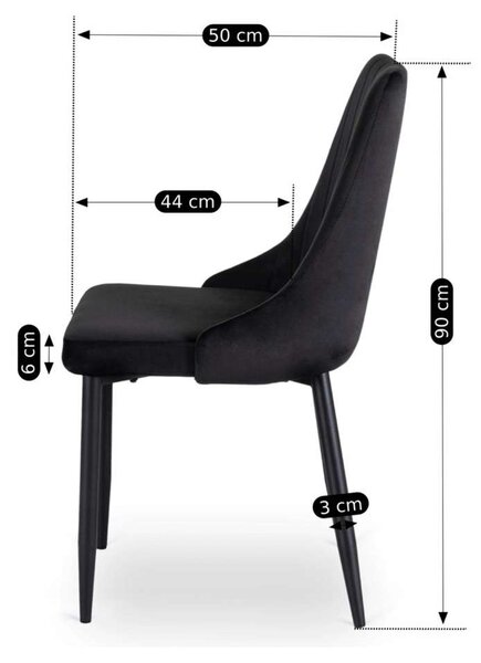 Jedálenská stolička Deko Velvet, čierna