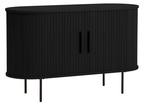 Čierna komoda v dekore duba s posuvnými dverami 120x76x45 cm Nola – Unique Furniture