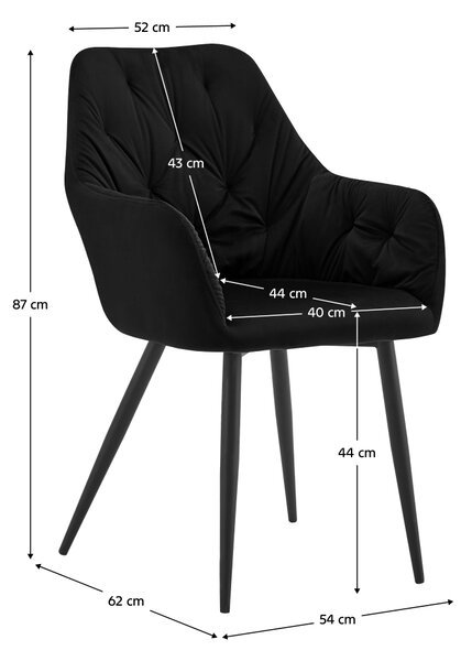 KONDELA Dizajnové kreslo, čierna Velvet látka, VERIO NEW