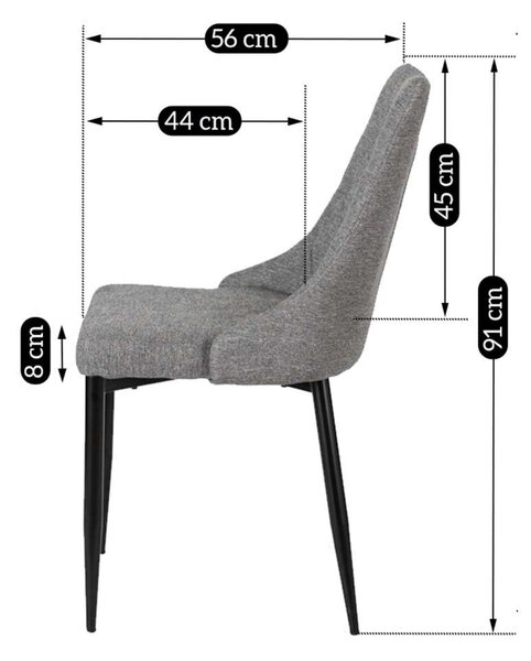 Jedálenská stolička Nuko 2, sivá