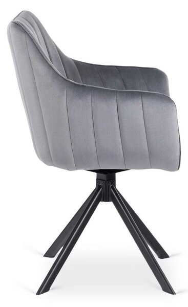 Jedálenská stolička Pinzo Velvet, sivá