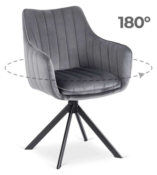 Jedálenská stolička Pinzo Velvet, sivá