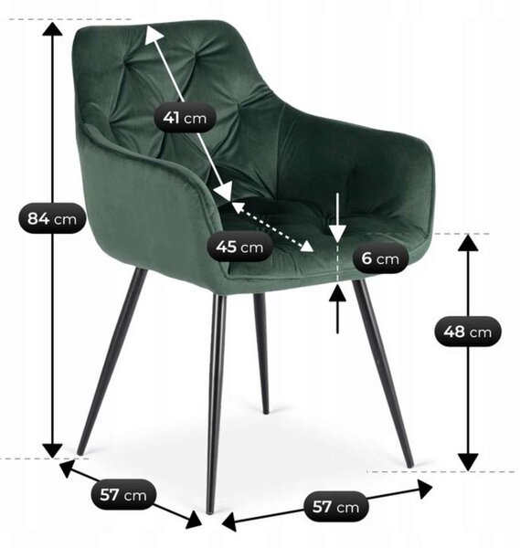 Jedálenská stolička Sepor Velvet, zelená
