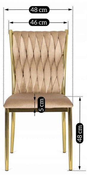Jedálenská stolička Sida Velvet, béžová