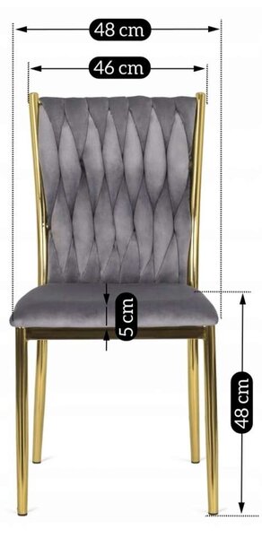 Jedálenská stolička Sida Velvet, sivá