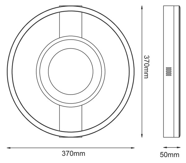 STROPNÉ LED SVIETIDLO, 37/37/5 cm - Interiérové svietidlá