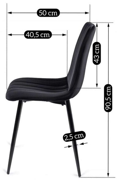 Jedálenská stolička Vabo Velvet, čierna