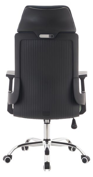 KONDELA Kancelárske kreslo, tmavosivá/zelená/chróm, nosnosť 150 kg, HOLGER