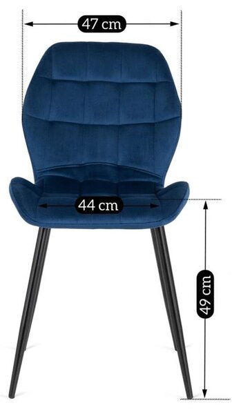 Jedálenská stolička Vidor Velvet, modrá / čierna