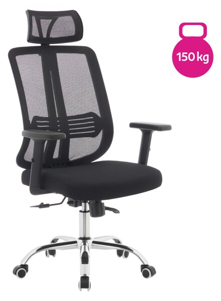 KONDELA Kancelárske kreslo, čierna/chróm, nosnosť 150 kg, DUVAL