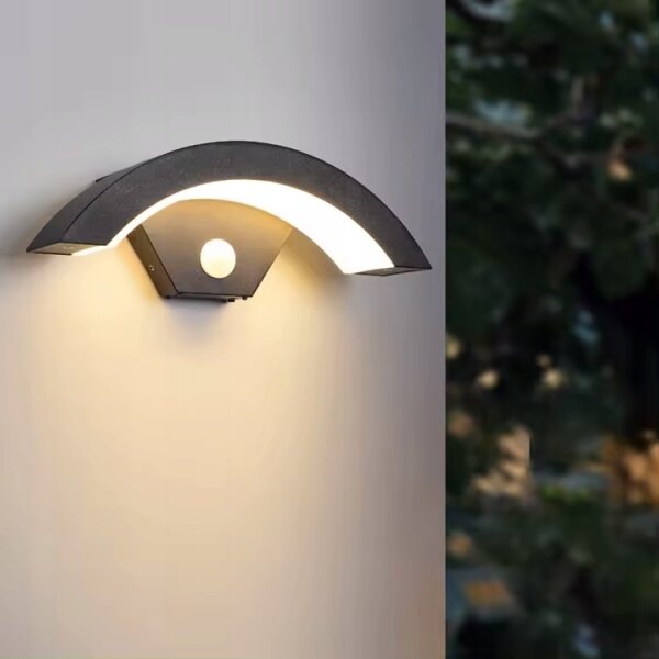 LED vonkajšie nástenné svietidlo s čidlom LED/10W/230V IP54 čierne