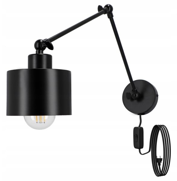 Nástenná lampa 1xE27/20W/230V čierna