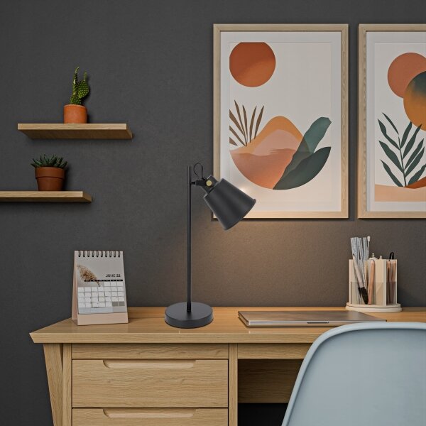 Stolná lampa 1xE27/40W/230V čierna
