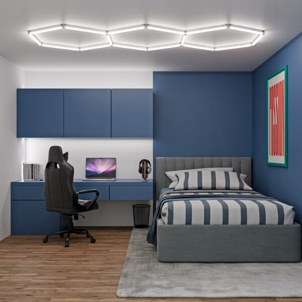 LED stropné svietidlo HEXAGON LED/128W/85-265V 6000K 248x97 cm CRI 90 IP54 biela